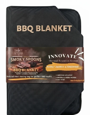 Smoky Spoons BBQ Blanket, a reusable insulated meat resting bag, folded flat